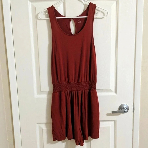 Aerie Sleeveless Romper w/ Ruched waist Color Burnt Orange Size XS/TP - Picture 1 of 6